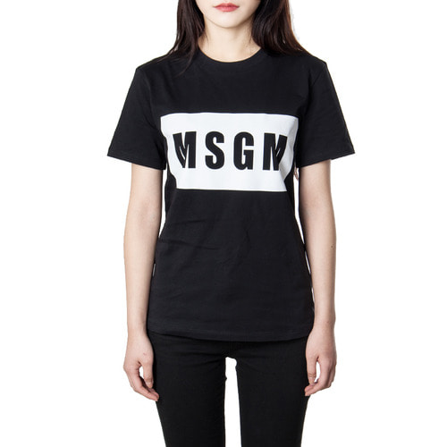 [라벨루쏘] [MSGM]  [여성 블랙 로고 티셔츠] 2441MDM95 184299 99