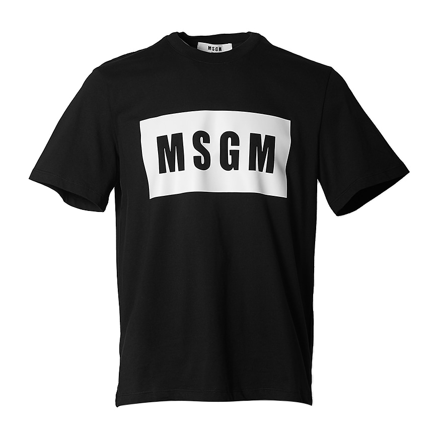 [라벨루쏘] [MSGM]  박스 로고 숏 슬리브 티셔츠 2640MM67 195298 99