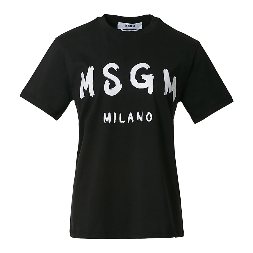 [MSGM]  여성 브러쉬 로고 숏 슬리브 티셔츠  2841MDM60 207298 99