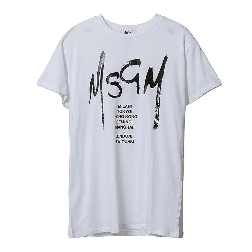 [라벨루쏘] [MSGM 키즈]  로고 반팔 티셔츠 022081 001 (12-14)