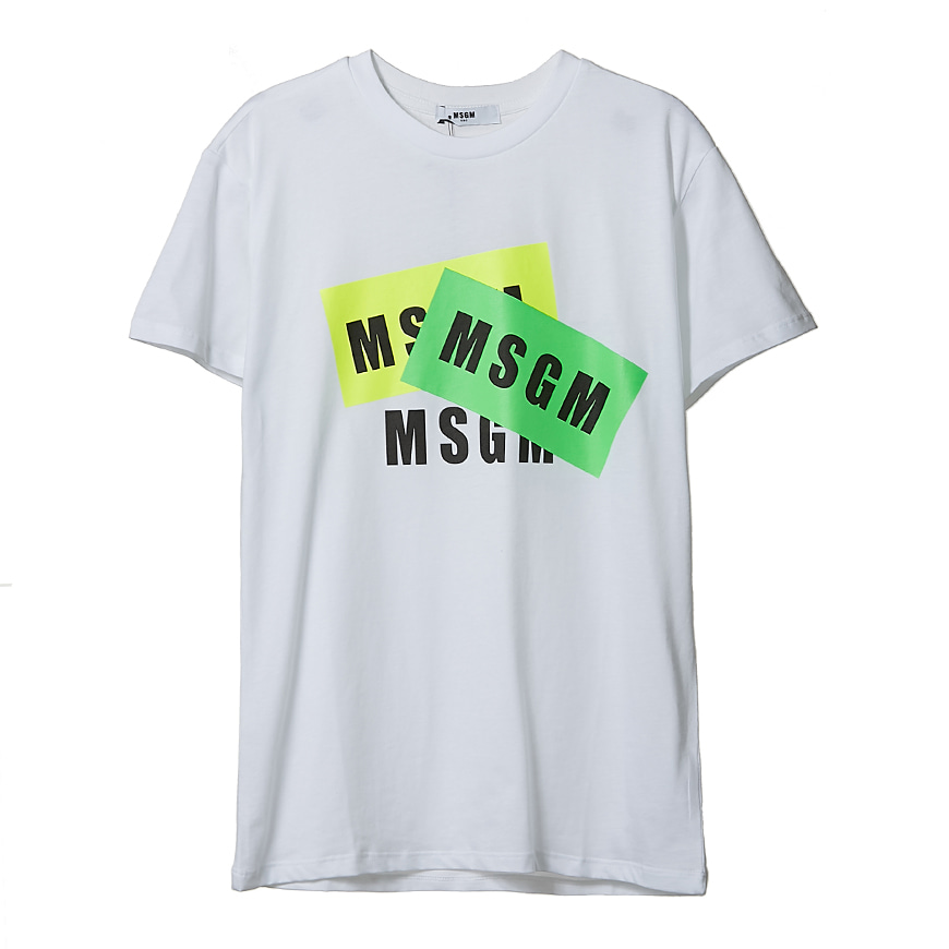 [라벨루쏘] [MSGM 키즈]  로고 반팔 티셔츠 022094 001 (12-14)