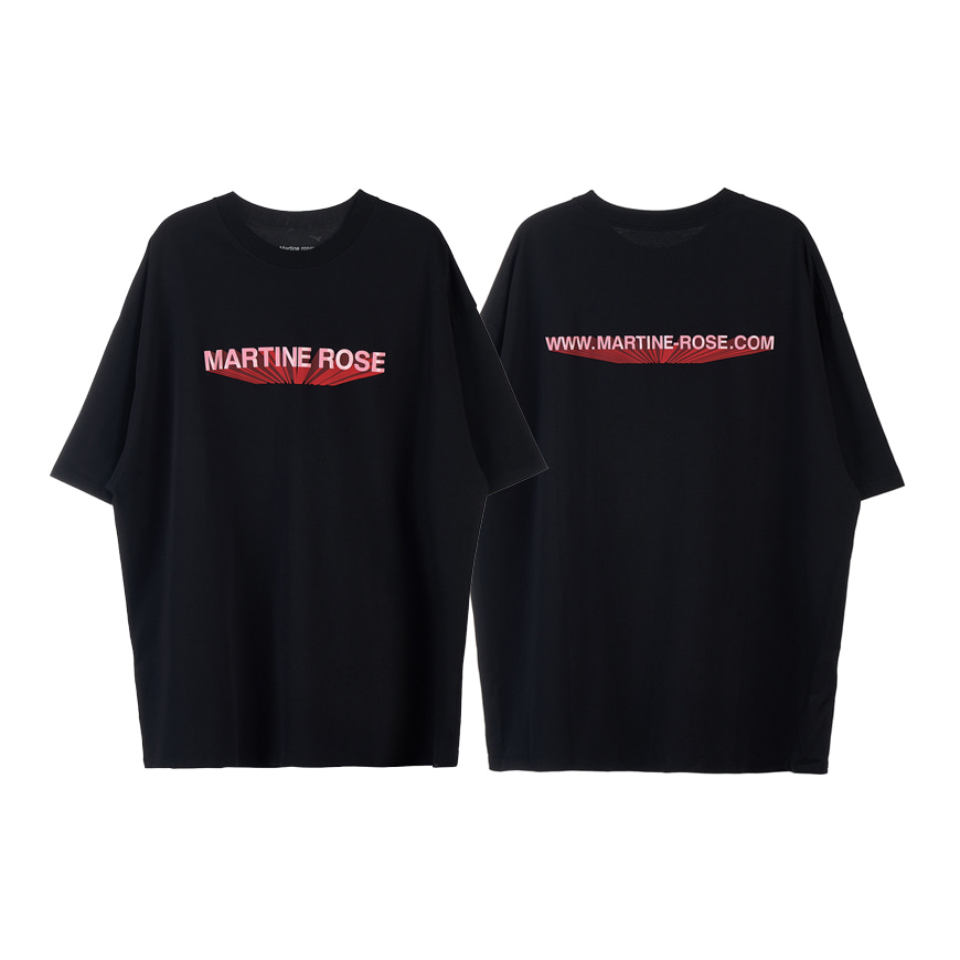[라벨루쏘] [마틴로즈] [22SS] 로고 오버사이즈 티셔츠 MRSS22621HM BLACK