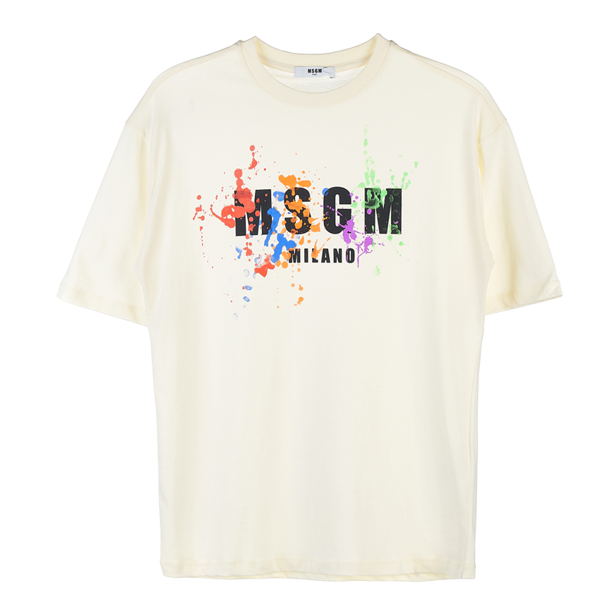 [라벨루쏘] [MSGM 키즈] [22SS] 페인트 로고 키즈 티셔츠 MS028885 36 (12-14)