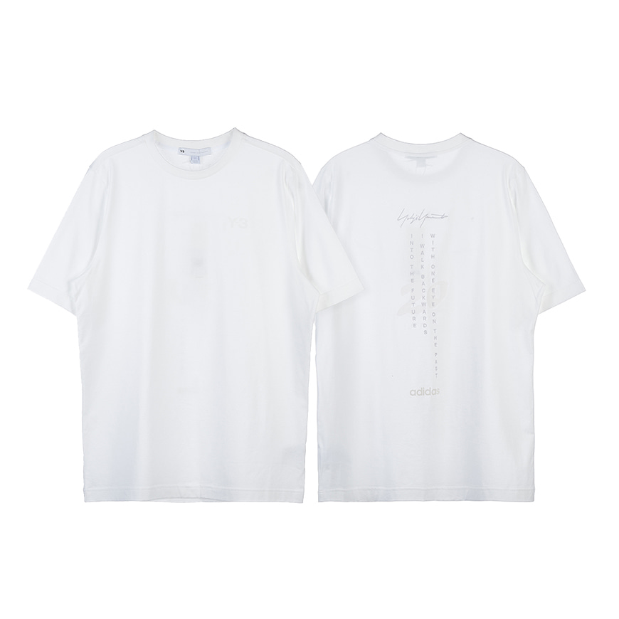 [Y-3] 남성 레터링 로고 티셔츠HG8796 WHITE