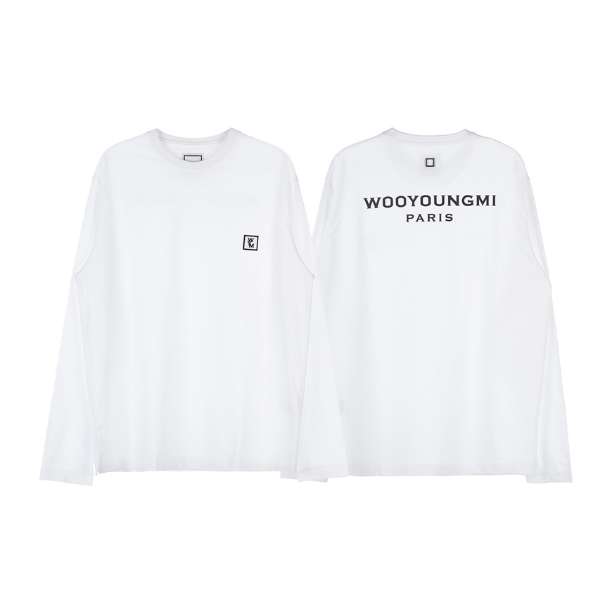 [라벨루쏘] [WOOYOUNGMI] [22FW] 코튼 백로고 롱슬리브 티셔츠 W223TS11 712W