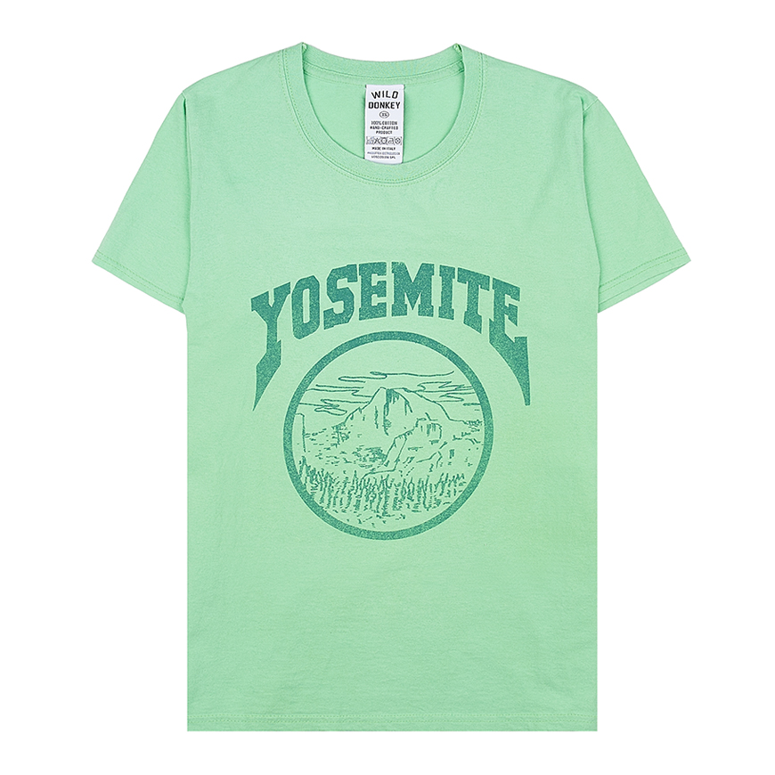 [와일드 동키] 공용 요세미티 코튼 티셔츠T YOSEMITE STRONG WASHED LIME GREEN
