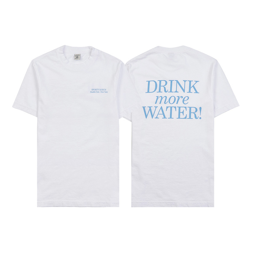 [스포티앤리치] 공용 로고 프린팅 코튼 티셔츠NEW DRINK WATER T SHIRT WHITE ATLANTIC