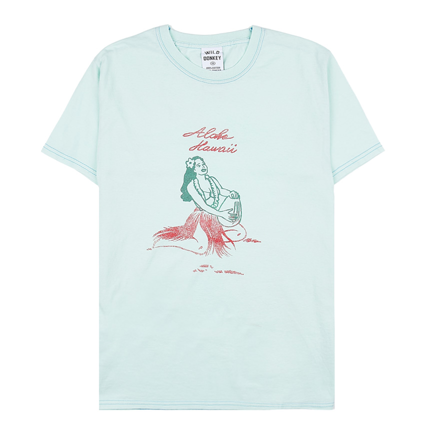 [와일드 동키] 여성 알로하 코튼 티셔츠T ALOHA EXTRASW KELLY AZURE (스크래치)
