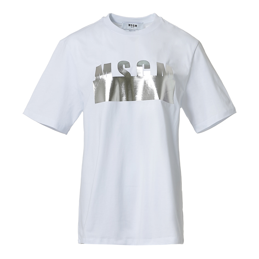 [MSGM]  여성 로고 숏 슬리브 티셔츠  2841MDM180 207298 01
