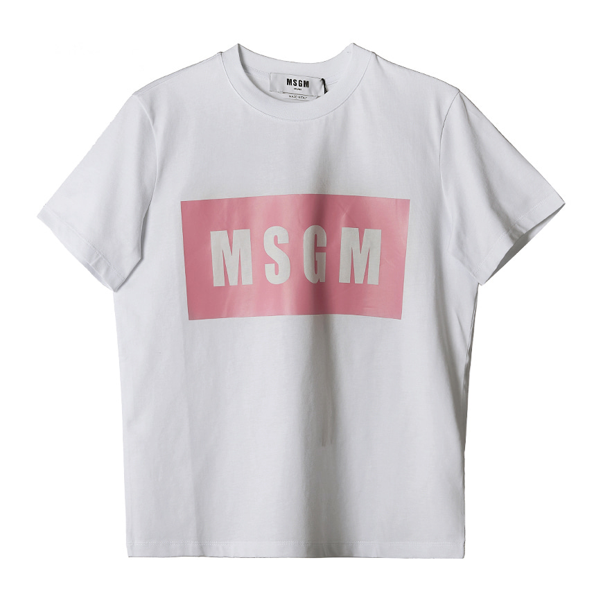 [라벨루쏘] [MSGM]  박스 로고 여성 티셔츠 3041MDM95 217298 01