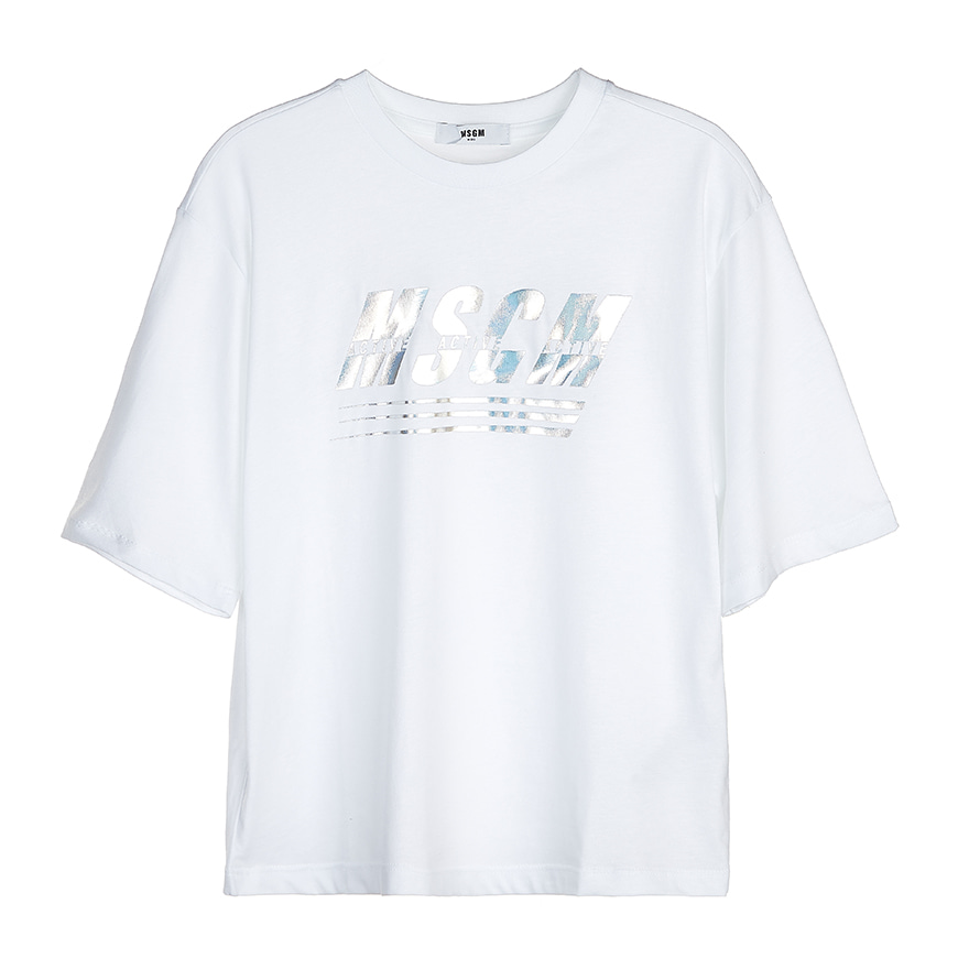 [라벨루쏘] [MSGM 키즈]  로고 티셔츠 MS027072 001 (12-14)