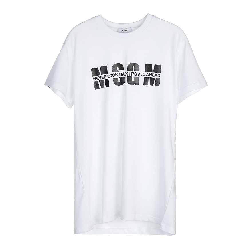 [라벨루쏘] [MSGM 키즈]  로고 티셔츠 MS026817 001 (12-14)