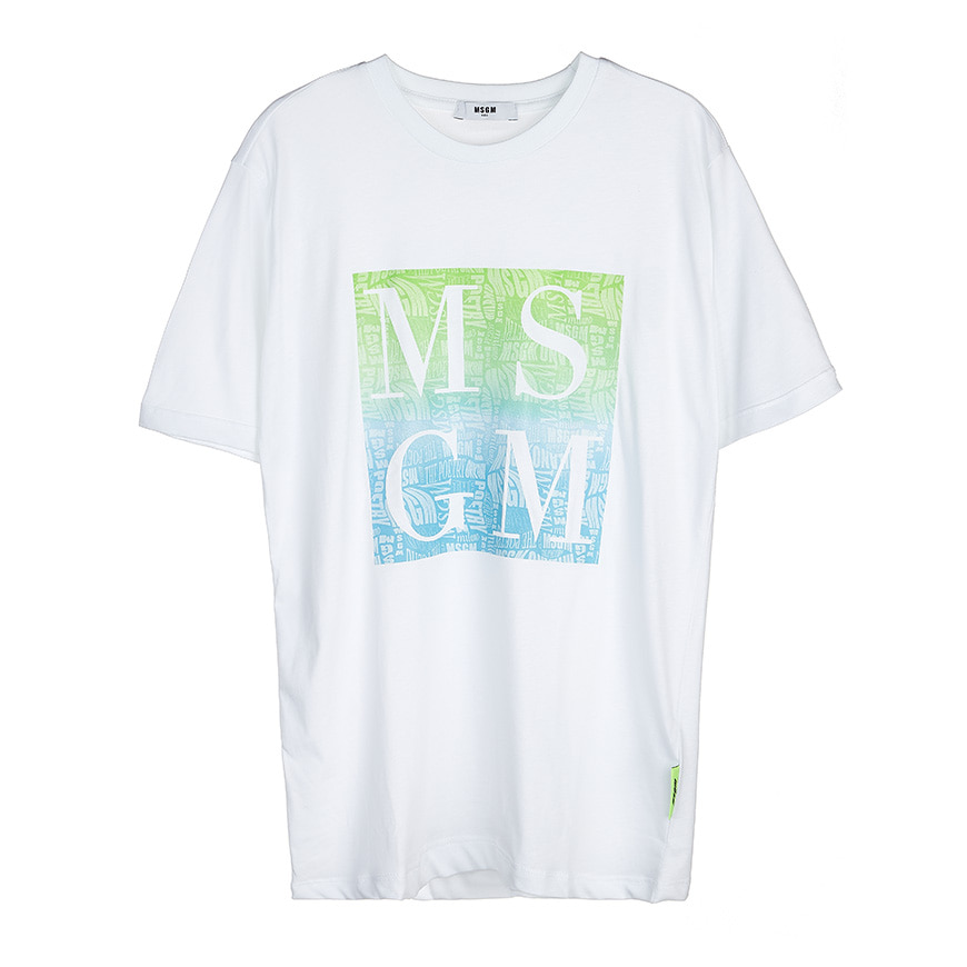 [라벨루쏘] [MSGM 키즈]  로고 티셔츠 MS027586 001 (8-10)