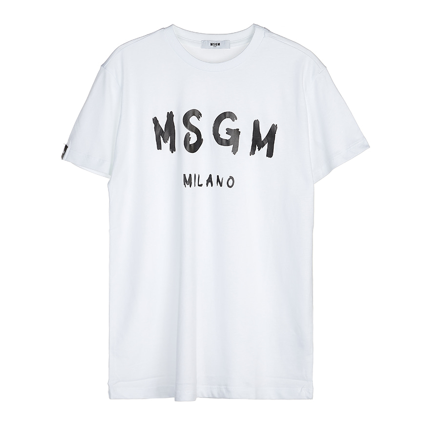 [라벨루쏘] [MSGM 키즈]  브러쉬로고 티셔츠 MS026832 001 (12-14)