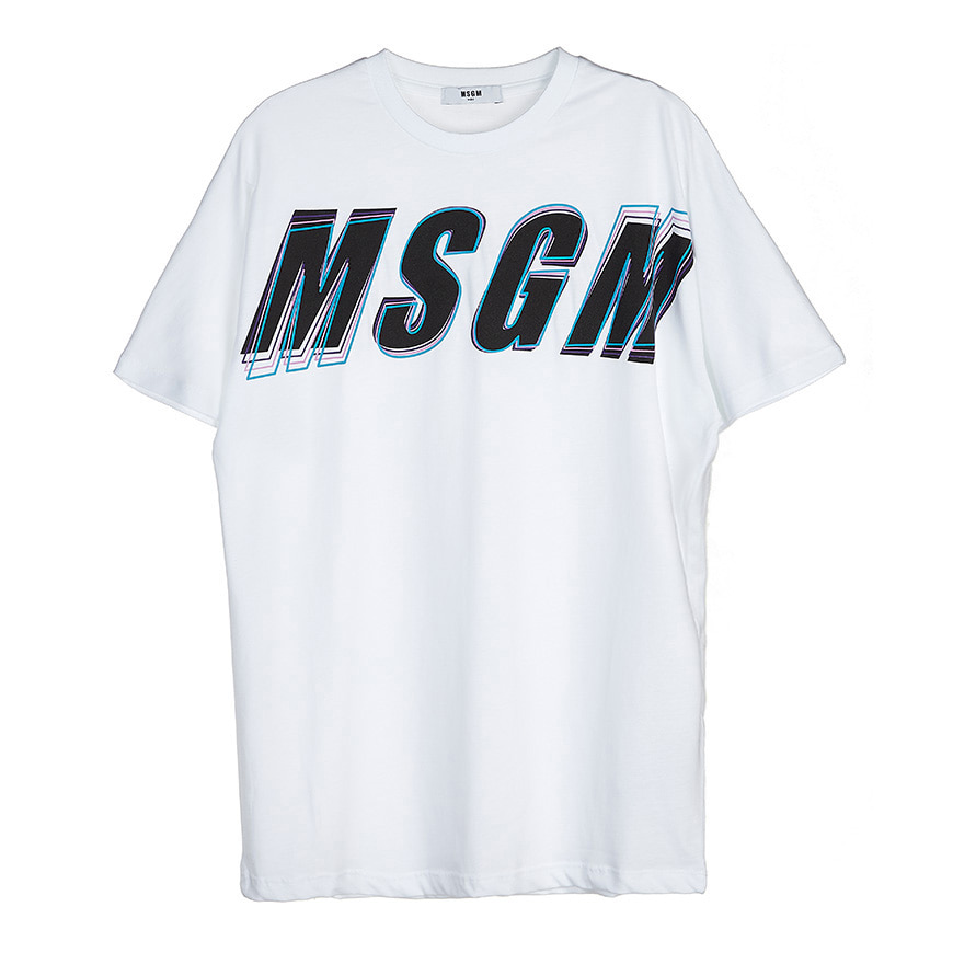 [라벨루쏘] [MSGM 키즈]  로고 티셔츠 MS027629 001 (12-14)