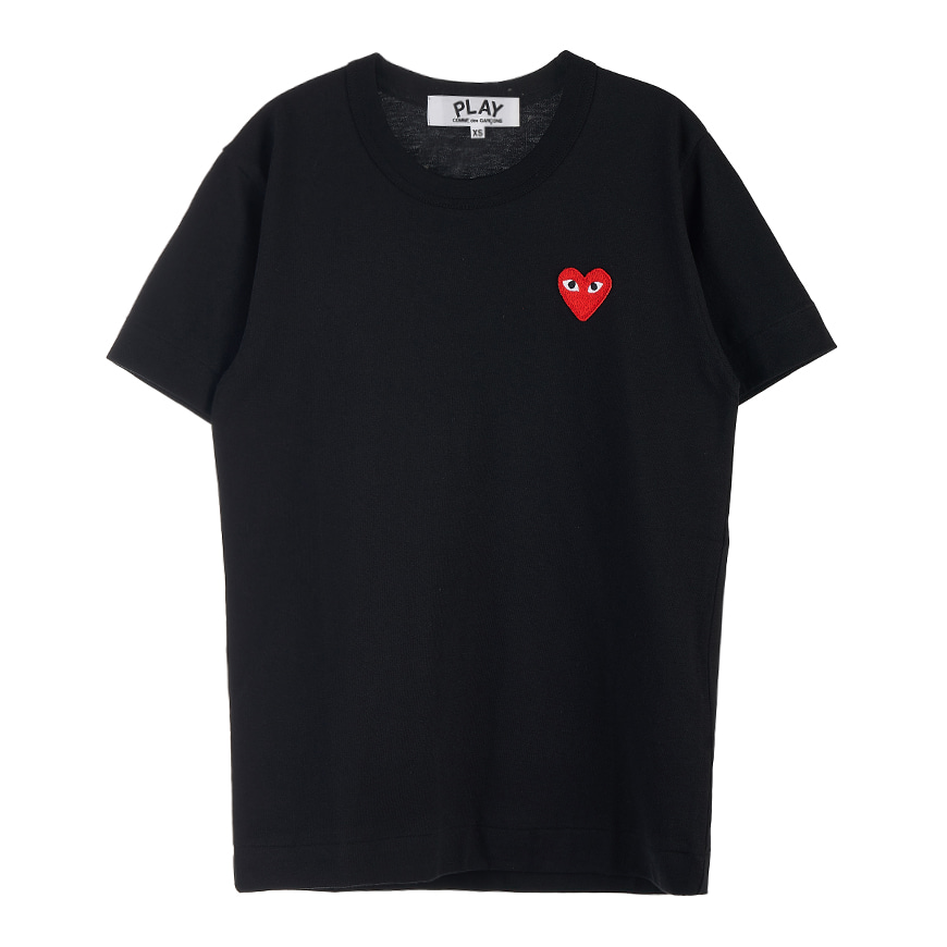 [꼼데가르송]  여성 하트 로고 와펜 여성 티셔츠  P1T107 BLACK