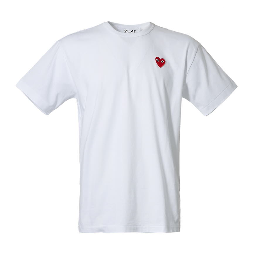 [꼼데가르송]  남성 하트 와펜 티셔츠  P1T108 WHITE