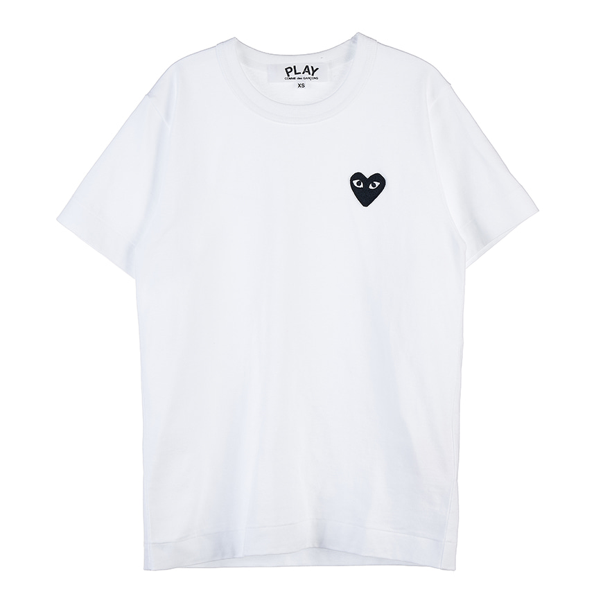 [꼼데가르송]  여성 블랙 하트 와펜 여성 티셔츠  P1T063 WHITE