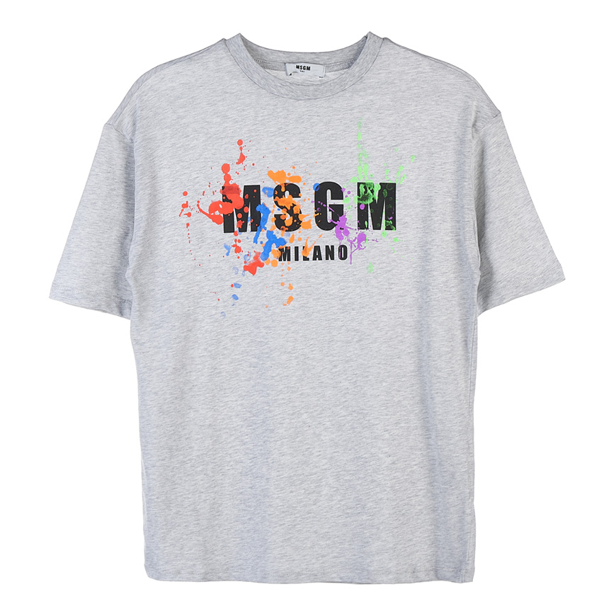 [라벨루쏘] [MSGM 키즈] [22SS] 페인트 로고 키즈 티셔츠 MS028885 107 (8-10)