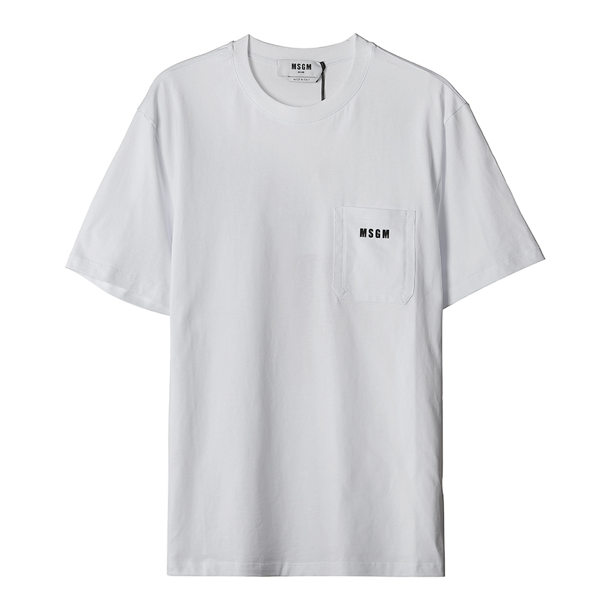[MSGM] 남성 포켓 로고 티셔츠3040MM73 217098 01 (스크래치)