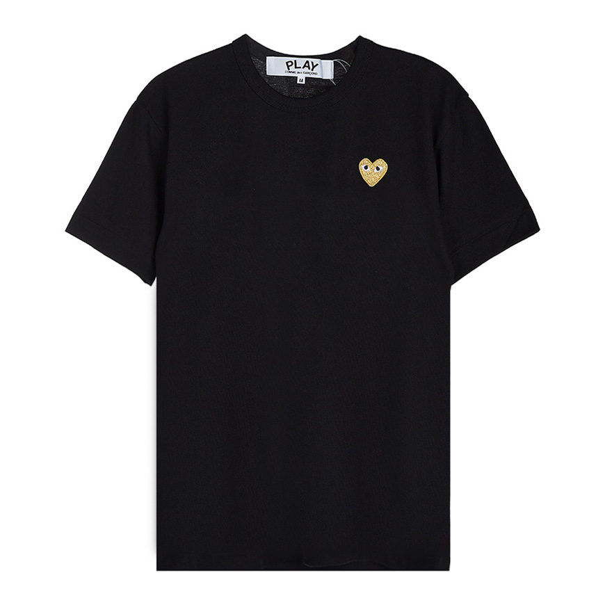 [꼼데가르송]  남성 하트 로고 반팔 티셔츠  P1T216 BLACK