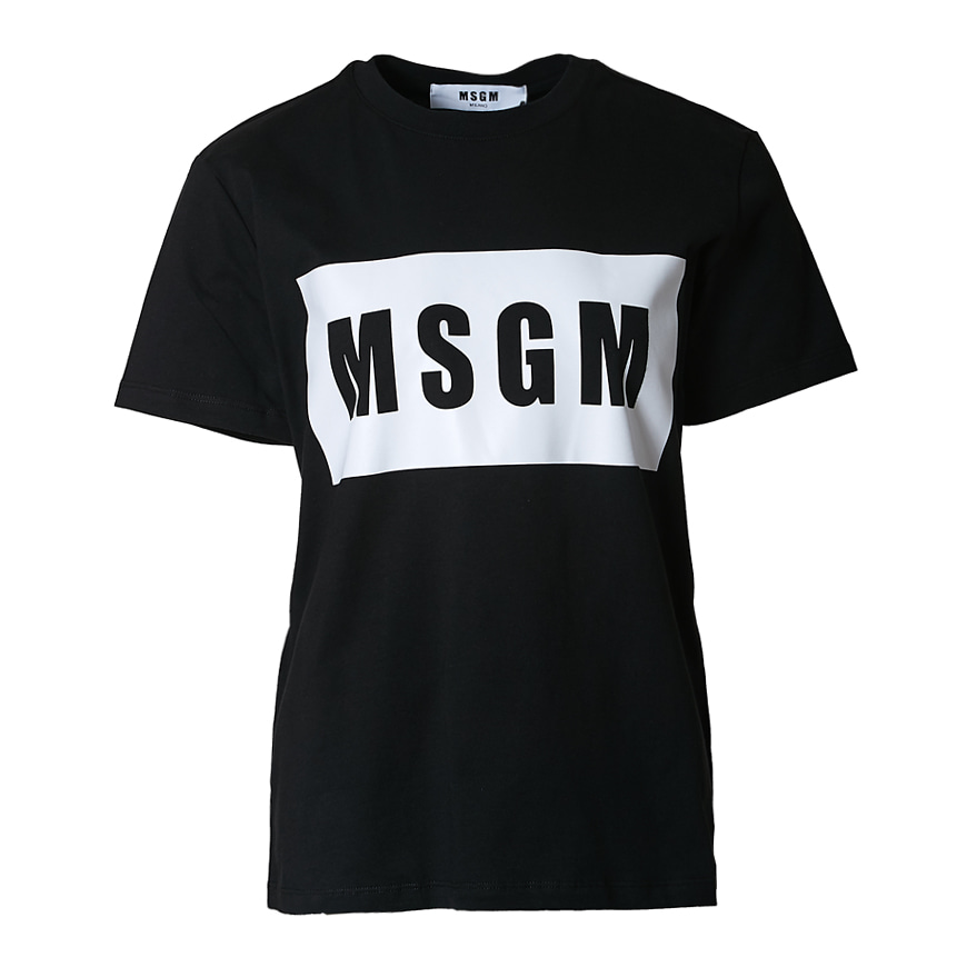 [라벨루쏘] [MSGM]  박스 로고 숏 슬리브 티셔츠 2641MDM95 195298 99