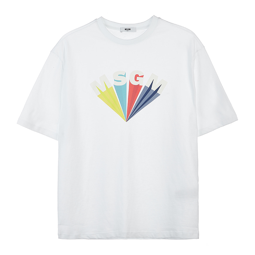 [라벨루쏘] [MSGM 키즈] [22SS] 멀티컬러 로고 티셔츠 MS028984 001 (12-14)