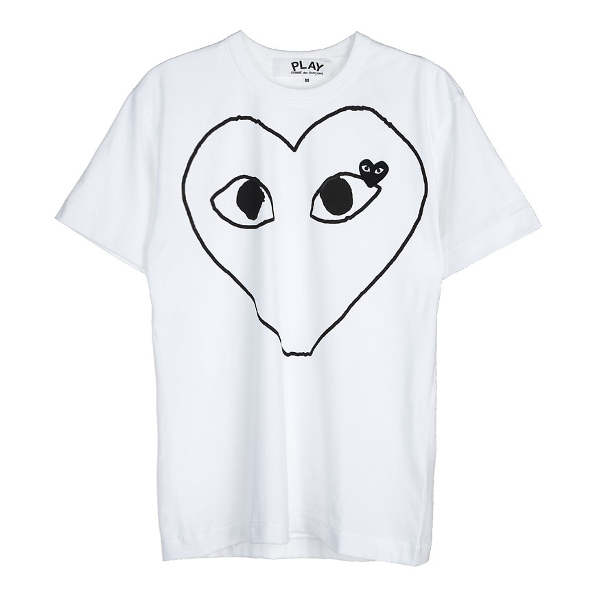 [라벨루쏘] [꼼데가르송] [22SS] 하트 로고 반팔 티셔츠 P1T102 WHITE