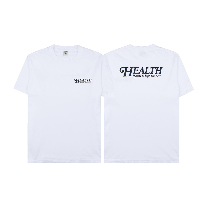 [스포티앤리치] 공용 헬스 로고 코튼 티셔츠70S HEALTH T SHIRT WHITE NAVY