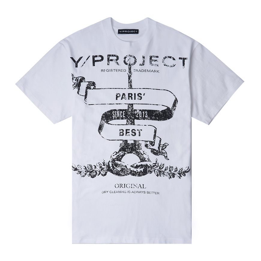[Y프로젝트] 남성 프린팅 코튼 티셔츠TS75S24 WHITE